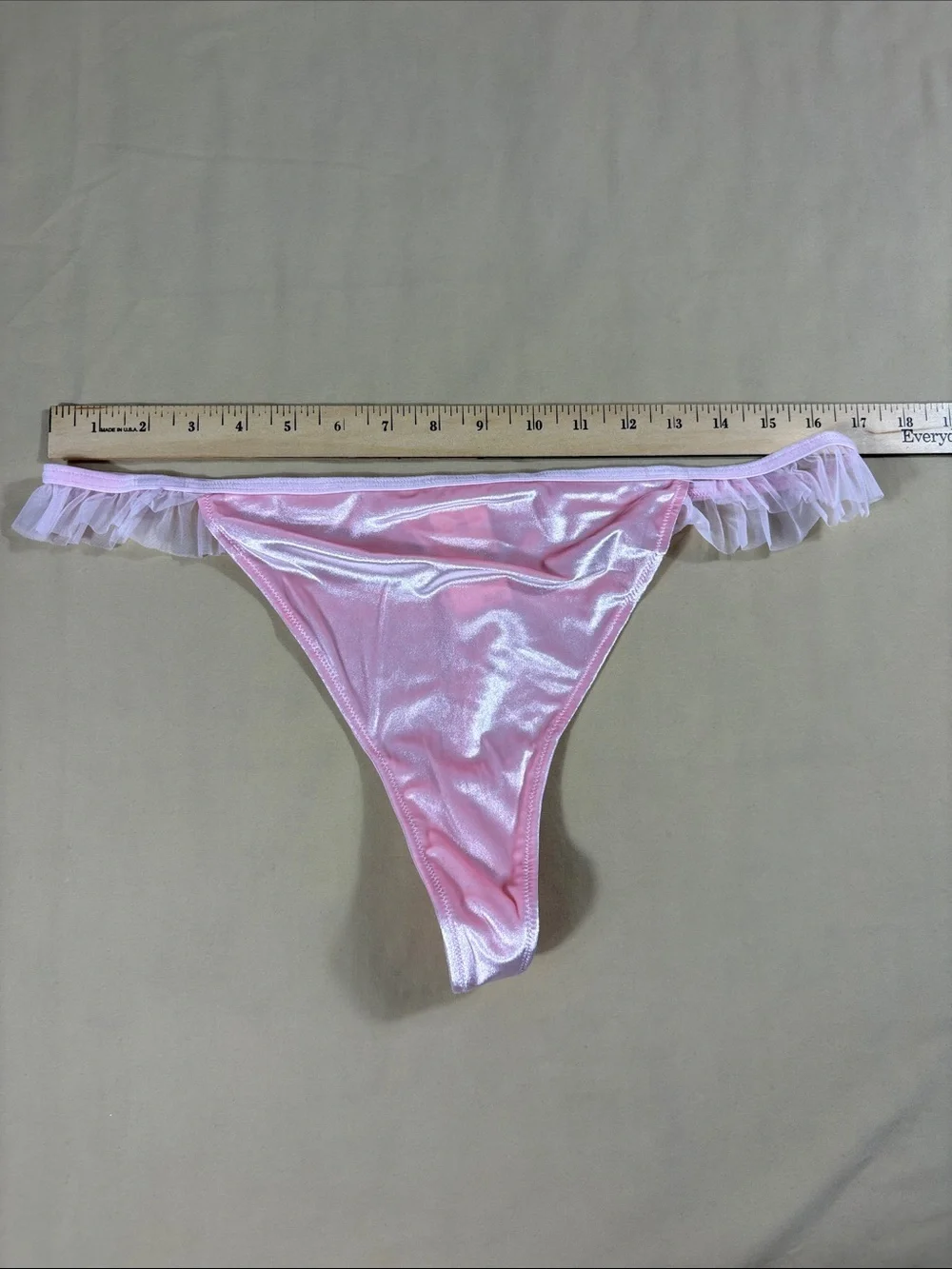 Auden Pink Velour Ruffle Lingerie Set Womens XXL Thong Underwire Matching NWT